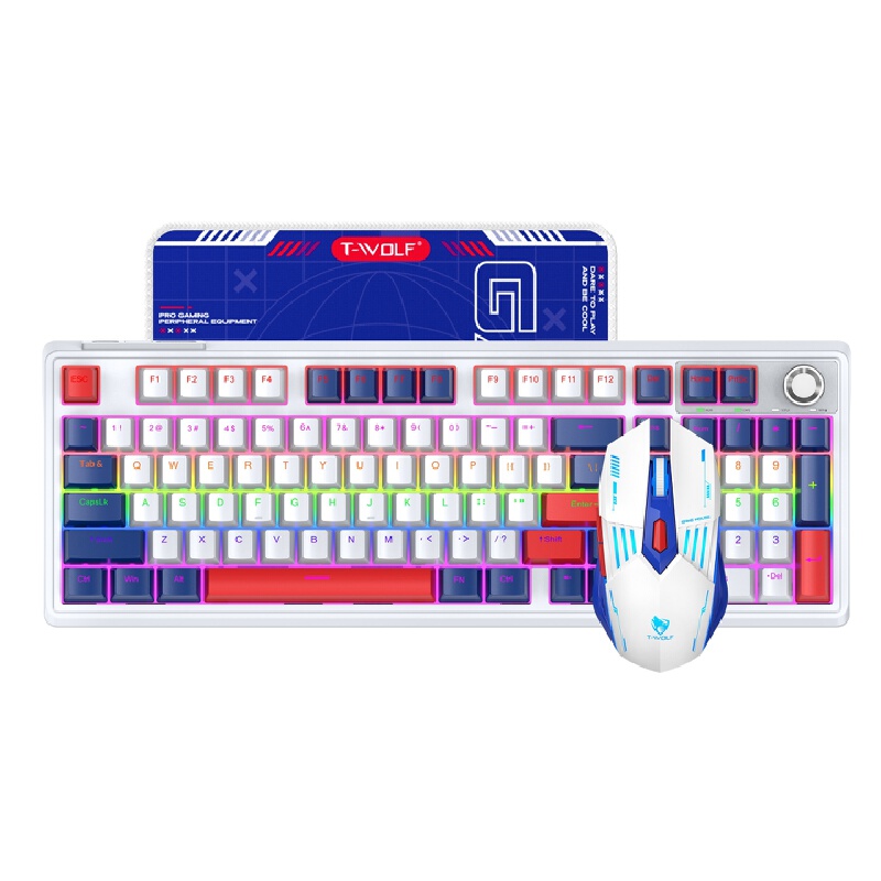 Gaming Keyboard And Mouse Combo Wireless - メカニカルキーボードとマウスのコンボ RGB レッドスイッチ トライモード Bluetooth ワイヤレス