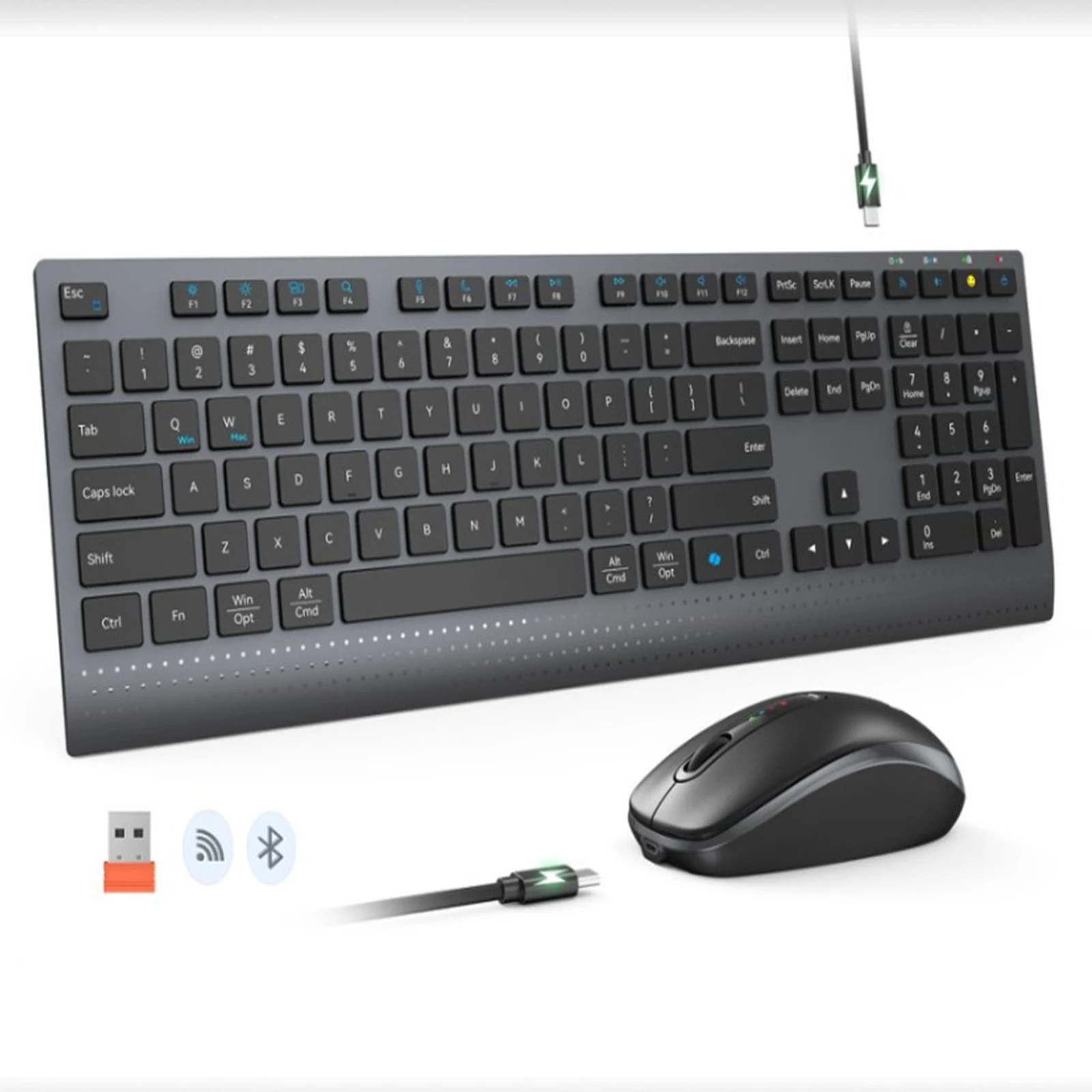Gaming Keyboard And Mouse Combo Wireless - 2.4G Bluetooth デュアルモード ワイヤレス キーボード マウス