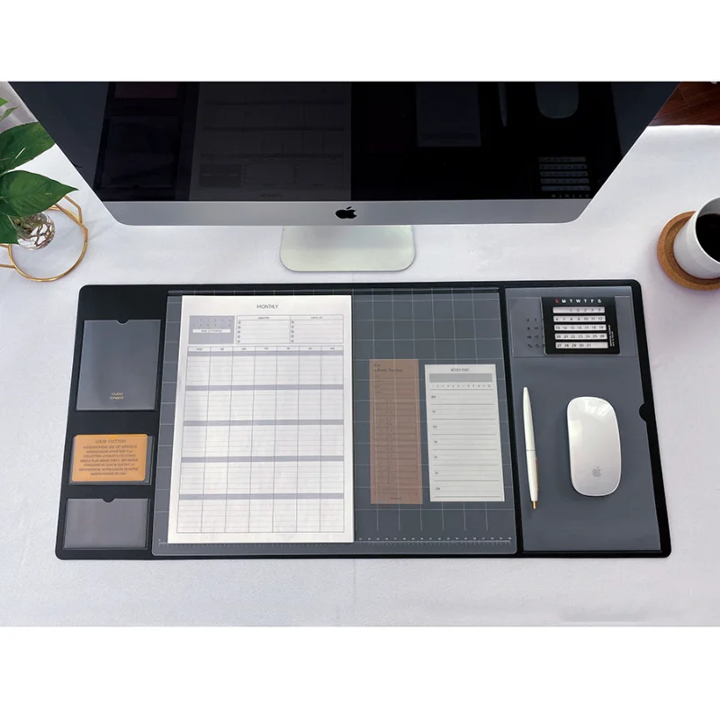 Gaming Keyboard And Mouse - ポータブルメモパッド大型マウスパッドゲーム用防水滑り止めマウスパッドPUレザースエードデスクマットコンピュータキーボードテーブルマット