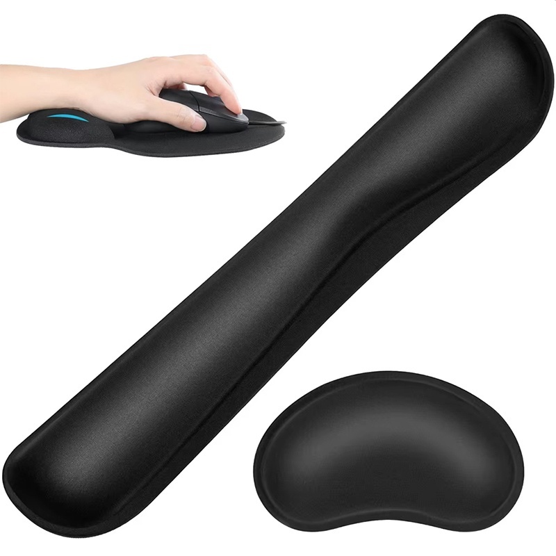Gaming Keyboard Ergonomics - キーボードリストレストマウスパッド手首サポート付き低反発キーボードパッド人間工学に基づいたマウスパッドオフィスゲームコンピュータラップトップ用