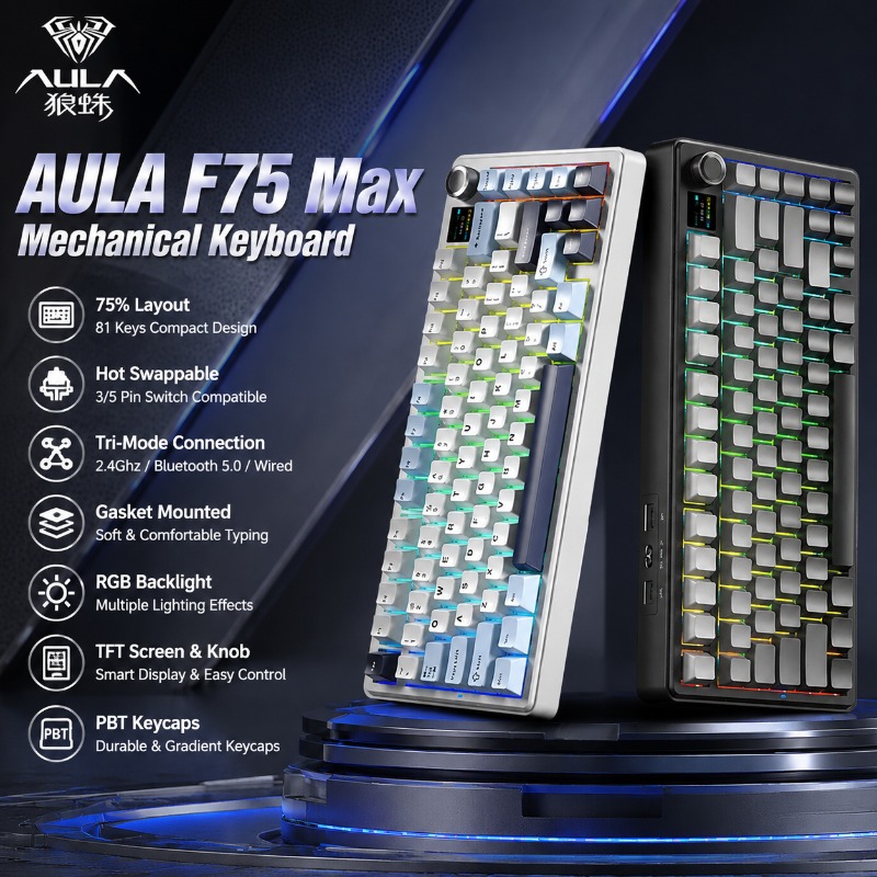 Gaming Keyboard Mechanical - AULA F75 Max メカニカルキーボード 75% レイアウト