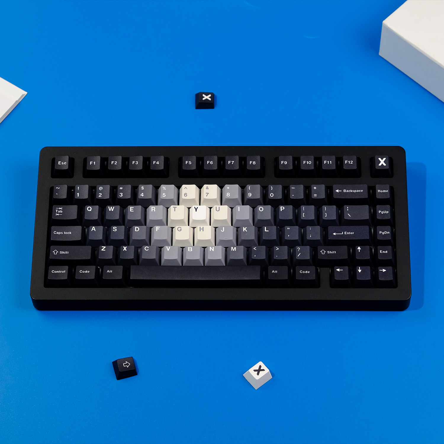 Keyboard Gaming Black - KYOMOT 128キー ブラックアンドホワイト ウォーズテーマ キーキャップ PBT染料昇華
