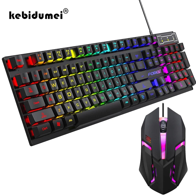 Gaming Keyboard And Mouse For Xbox - 104 キーバックライト付きメカニカルキーボード有線ゲーミングキーボード防水発光キーボードとマウスセットゲーマー PC ラップトップオフィス用