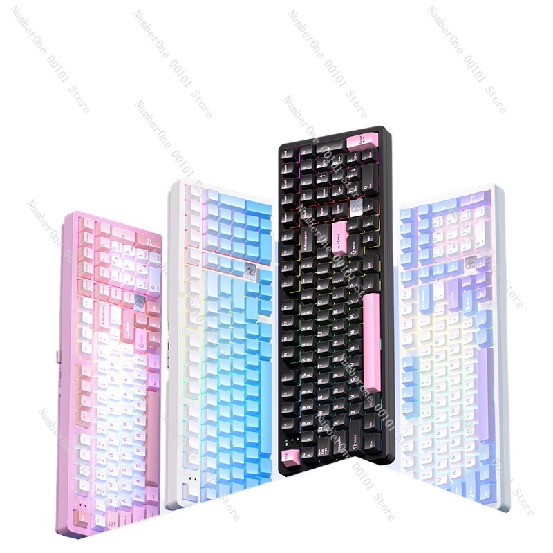 Gaming Keyboard Mechanical - アルミニウム合金メカニカルキーボード、ワイヤレス3モードBluetoothおよびUSBゲーミングキーボード、コンパクトeスポーツオフィスキーボード