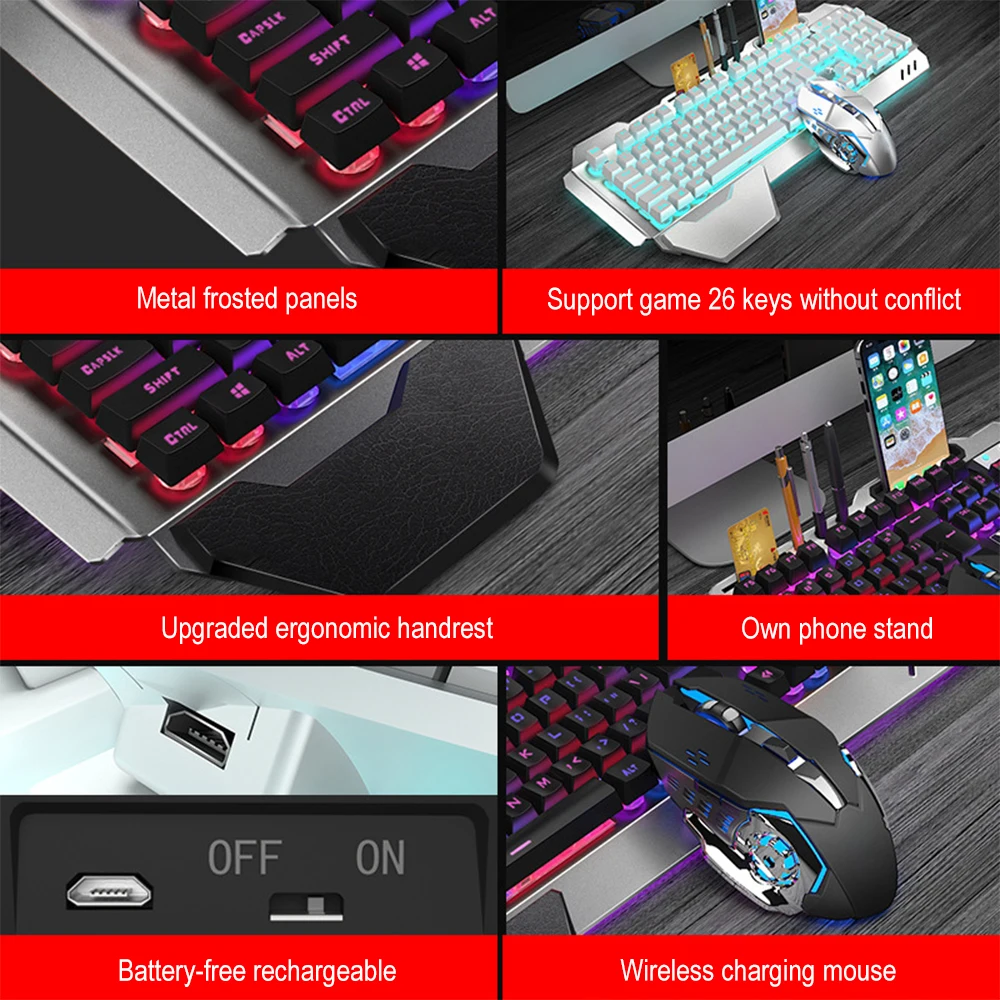 K680充電式ワイヤレスキーボードとマウス,2.4g,ゲーム - Gaming Keyboard And Mouse Combo Wireless のレビューと価格