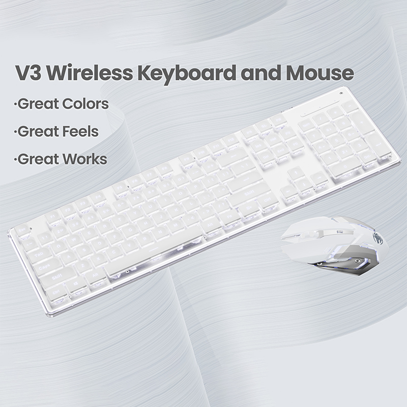 EWEADN V3-静かなワイヤレスキーボードとマウスのセッ - Gaming Keyboard And Mouse Combo Wireless のレビューと価格