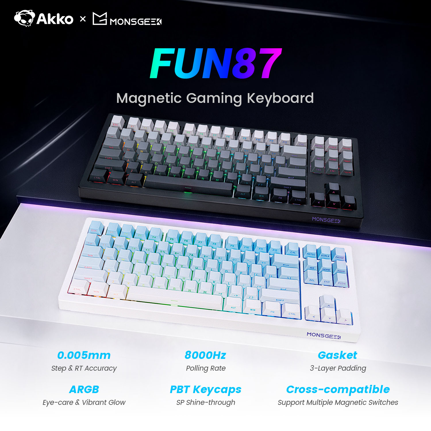 Akko x Monsgeek FUN87 HE マグネティ - Gaming Keyboard Tkl のレビューと価格