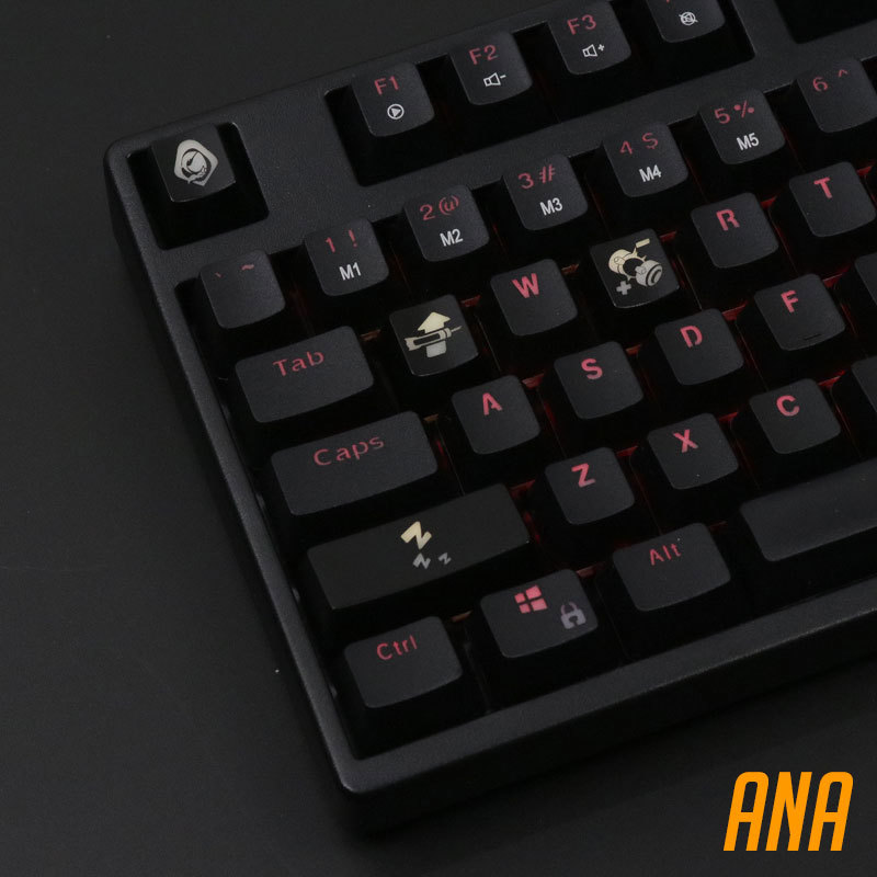 4 ピース/セットキーセットバックライト OW キーキャップ - Keyboard Gaming Black のレビューと価格