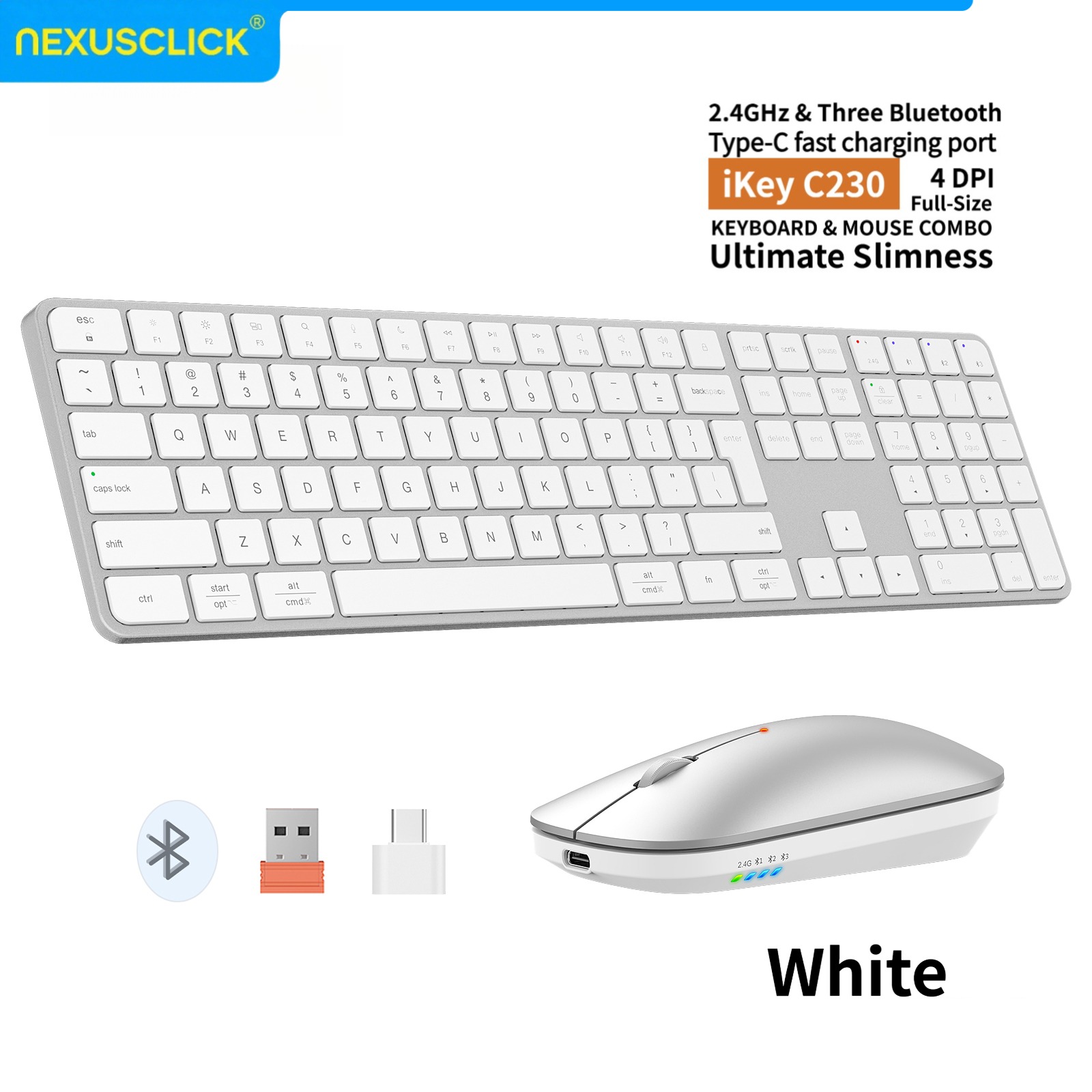 NexusClick 充電式ワイヤレスキーボード・マウスコン - Gaming Keyboard And Mouse Combo Wireless のレビューと価格