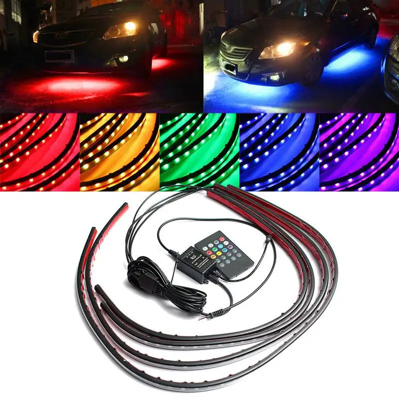 4x 防水 RGB 5050 SMD フレキシブル LED  - Rgb Underglow Strip のレビューと価格