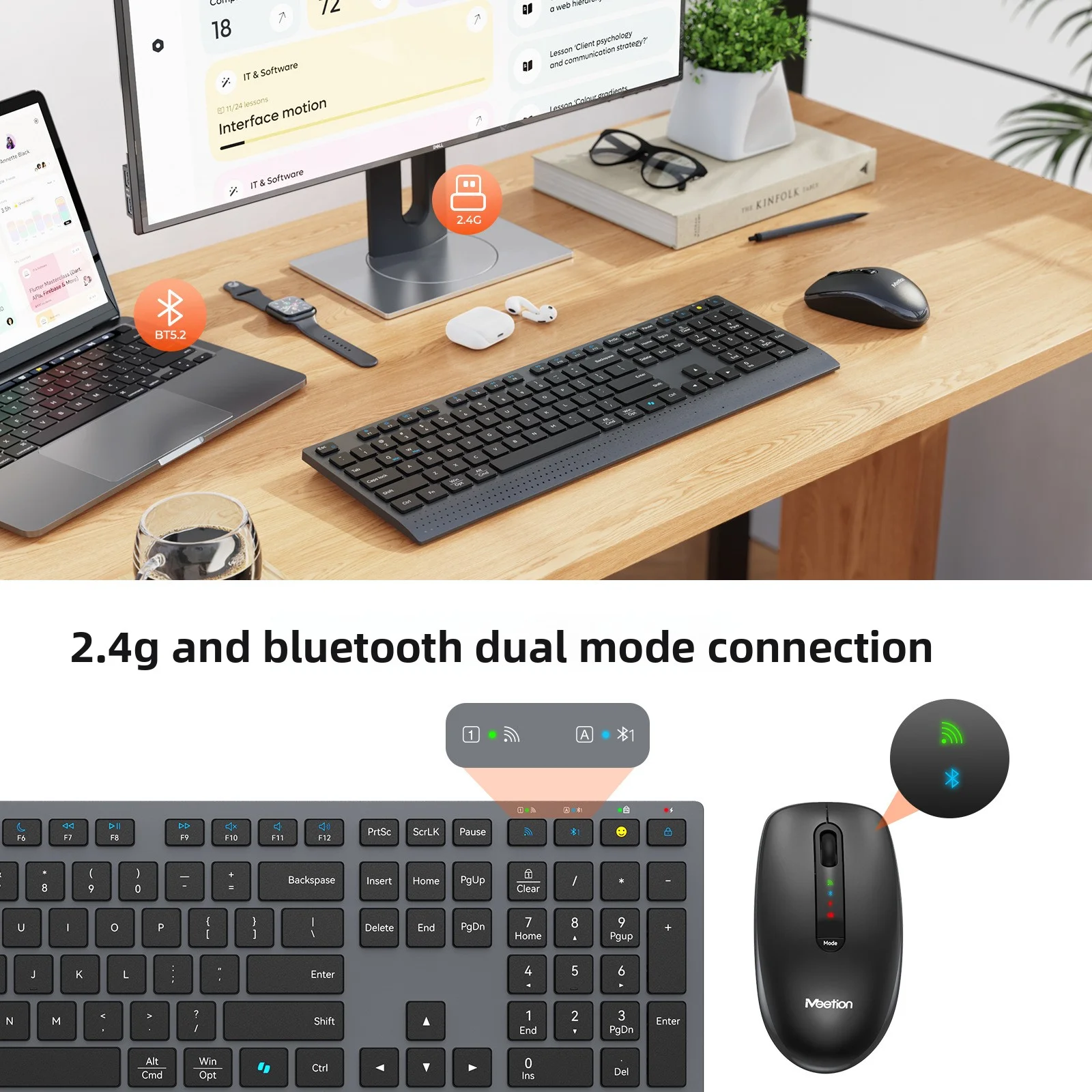 2.4G Bluetooth デュアルモード ワイヤレス キ - Gaming Keyboard And Mouse Combo Wireless のレビューと価格
