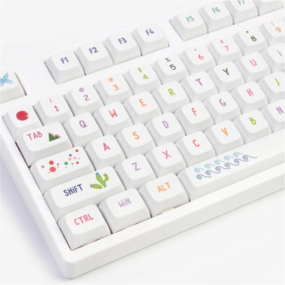 鮮やかなサマーアートキーキャップ 128 キー XDA プロ - Gaming Keyboard Tkl のレビューと価格