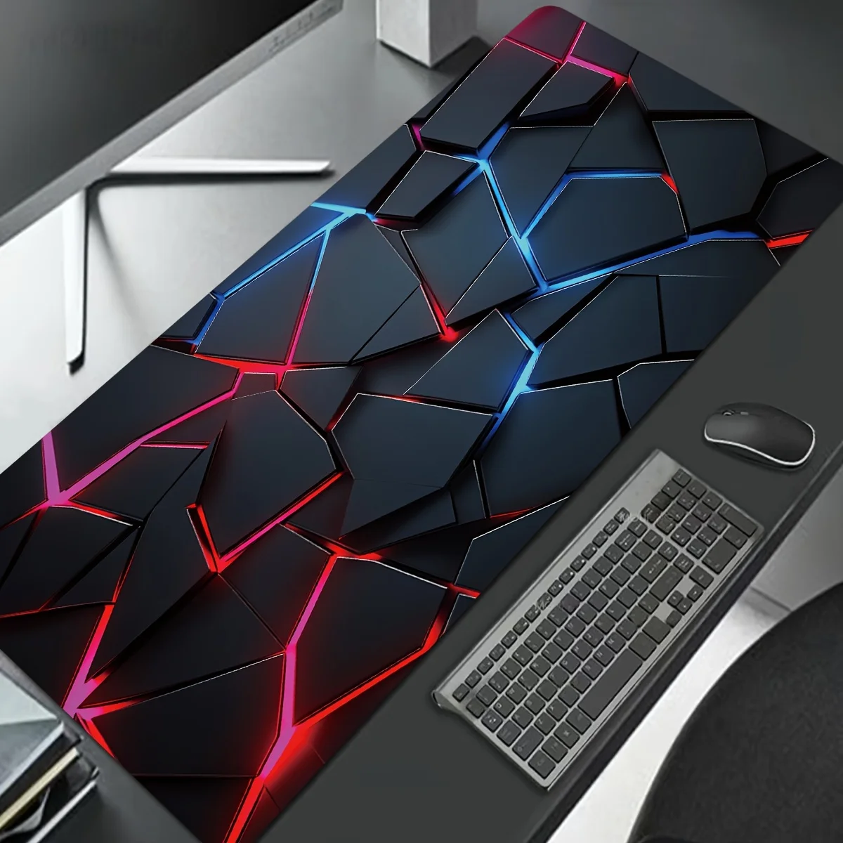 大型ゲーミングマウスパッド 90x40 赤青グラデーションデ - Gaming Keyboard Blue のレビューと価格
