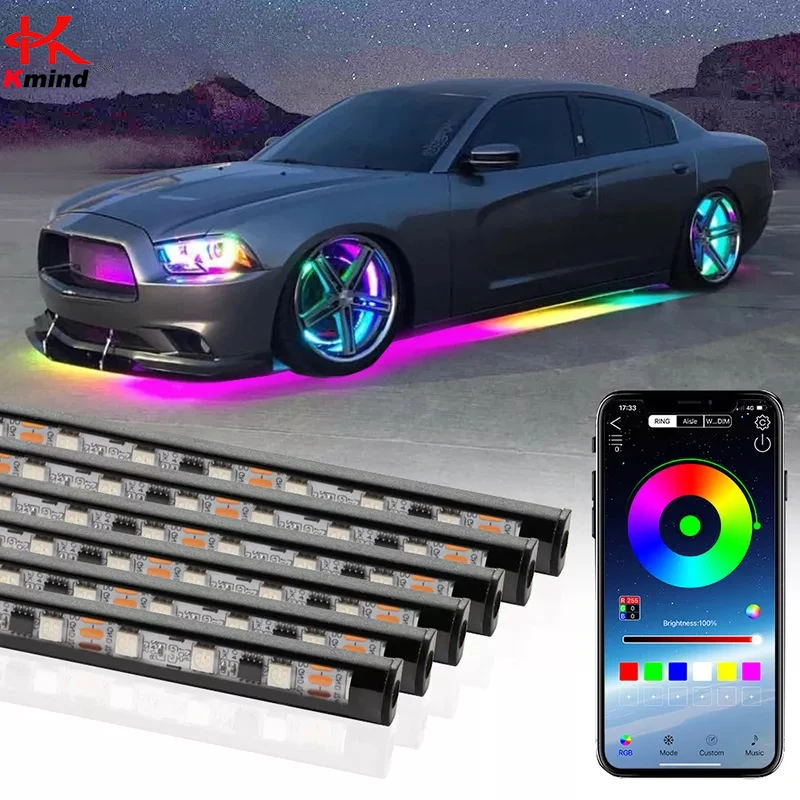 車のアンダーグローネオン LED ライトシャーシストリップラ - Rgb Underglow Strip のレビューと価格