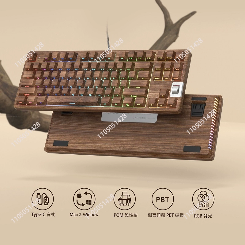 F87 ウォールナット 75% 有線ゲーミングメカニカルキー - Gaming Keyboard Mechanical のレビューと価格