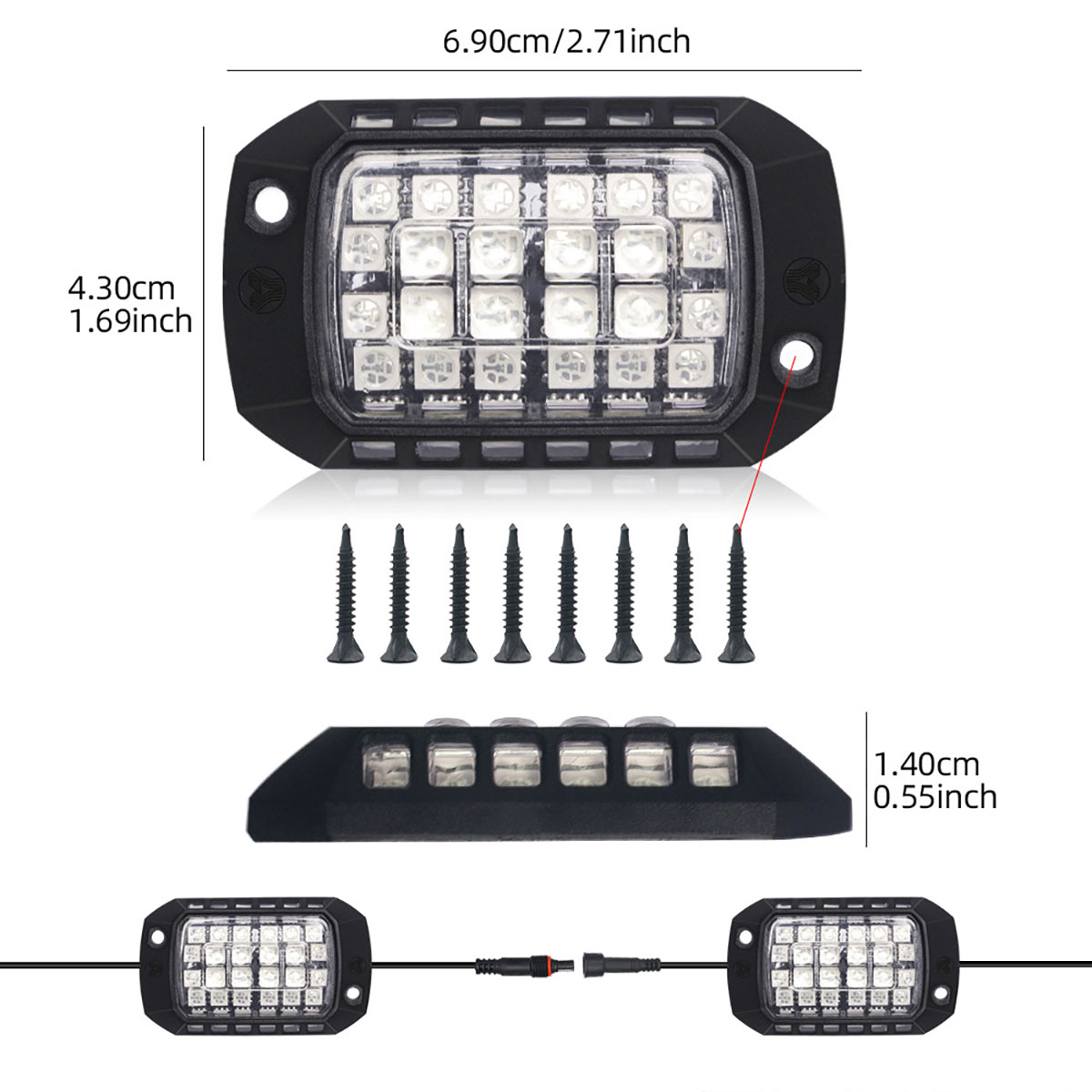 車の RGB LED シャーシライトストリップ 4/8/12 - Rgb Underglow Strip のレビューと価格