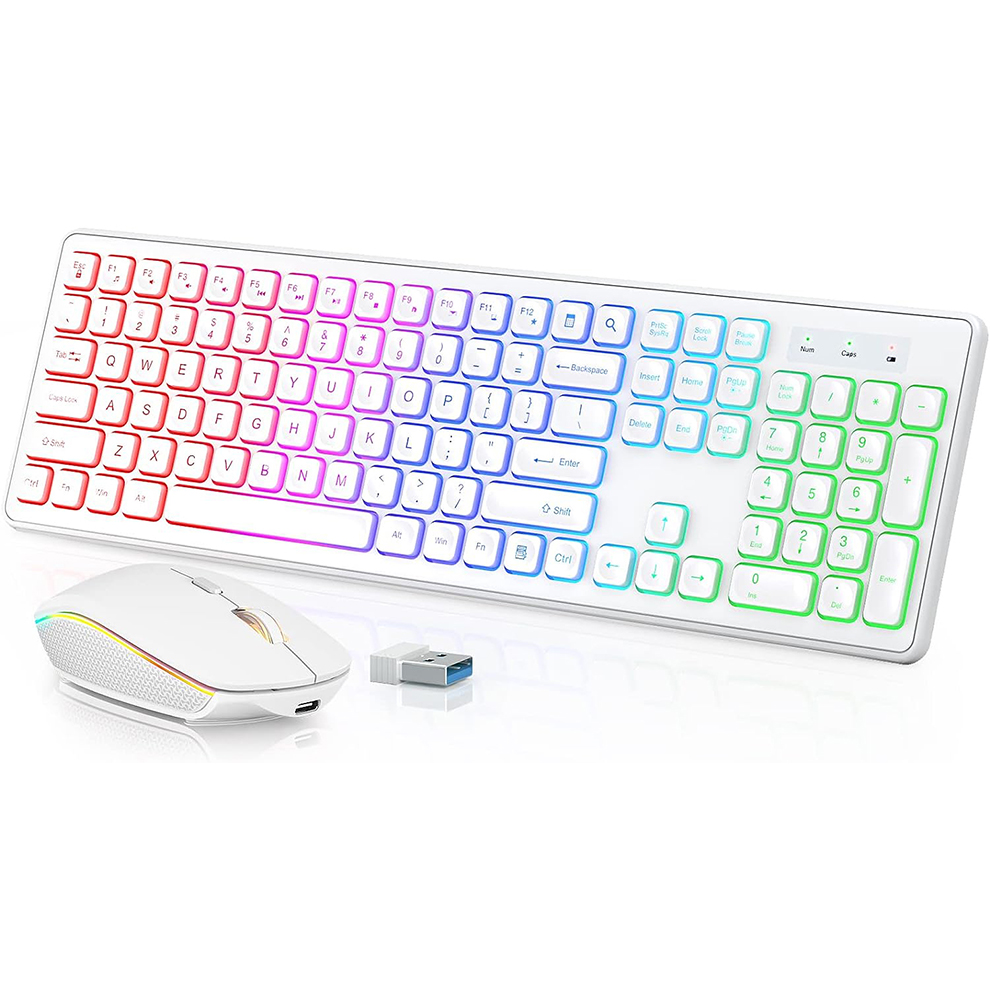 バックライト付きワイヤレスキーボードとマウス、静かなライトア - Gaming Keyboard Ergonomics のレビューと価格