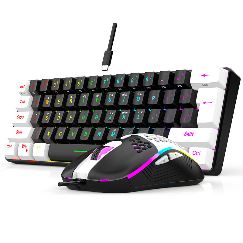 キーボードとマウスセット 60% RGB ゲーミングキーボー - Keyboard Mouse Bundle Gaming のレビューと価格