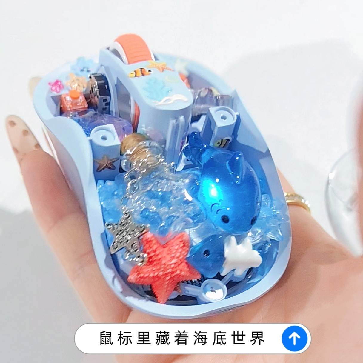 クジラ/ヒトデの手作り透明3Dマウス、海をテーマにしたワイヤ - Gaming Keyboard Bluetooth のレビューと価格