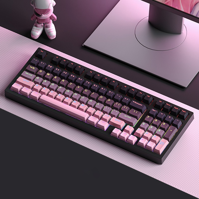 カスタムRGBバックライトキーキャップ130キー グラデーシ - Gaming Keyboard Wireless のレビューと価格